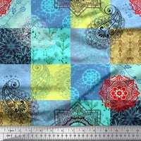 Soimoi Rayon Crepe tkanina Mandala i Paisley Patchwork Ispiši šivanje tkanine široko
