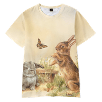 Uskršnji odmor O vrat majica Vintage Esster Rabbit tiskani vrhovi, odrasli-XL, 01