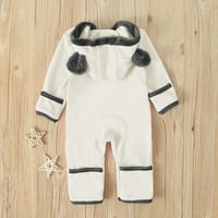 Lolmot Fleece Baby Bodysuit - Dojenčad Jedna djeca bear s kapuljačom Romper Toddler Footie Playsiat