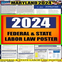 Maryland Državni zakon o radu - državni, federalni i OSHA kompatibilan plakat - idealan za objavljivanje