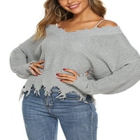 Paille Women Winter Warm pletiva pulover Labavi salon Jumper vrhovi dugih rukava Džemper pleteni džemperi