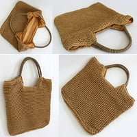 Veliki torbica za ramena od slamke, tkani tota ručno rađena ljetna torba za žene