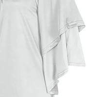 Plus veličine za žene Ljeto Off Off ramena majica Casual Lonter The Leanter rukave s rukavima Solid Work Tee Dressy Elegantne bluze