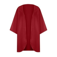 Zunfeo ljetni kardigani za žene lagana čvrsta plaža kimono-tiskano novim majicama dolaska crvena l