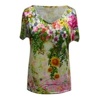 Relanfenk kratka majica bluza s rukavima plus vrhovi veličine Ženska vrata za ženske bluze Ženske majice