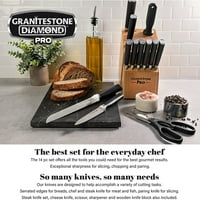 Granitestone Pro Crni nož set s blokom premijer kuharskim nožem set sa blokom