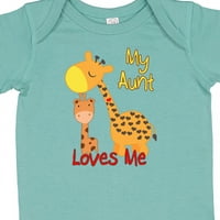 Inktastic moja tetka voli me žirafa poklon baby boy ili baby girl bodysuit
