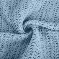 Woemns džemper s dugim rukavima Caueal moda V izrez pleteni pulover vrhovi mekim udobnim labavim motorom