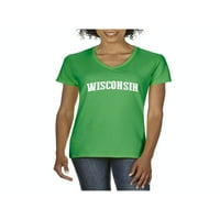 Ženska majica V-izrez kratki rukav - Milwaukee Wisconsin