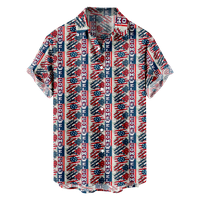 4. jula muške havajske majice SAD Nacionalna zastava grafički crtani 3D košulja ovratnik plus veličina