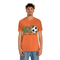 Mirovna ljubav i fudbal, sportska tematska majica za rodnu neutralnu majicu