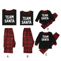 Podudaranje porodične pidžame postavlja Božić PJ-a s uzorkom tiskanom tiskanom teeom i pletenom donjem