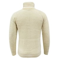Wofedyo Dukseri za muškarce MENS JESEN i prugasti retro trend dugih rukava džemper Thermal Plus size