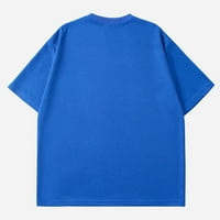 Uorcsa lično waffle modni casual pulover kratki rukav čvrsti muški majica plava