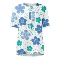 Prevelike majice za žene Grafički tee kratki rukav dressy ljetni grafički cvjetni tiskani trendi bluza