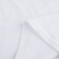 Ženski vrhovi kratki rukav čvrsta blusa Ležerne dame Ljetni okrugli izrez Modni bijeli s