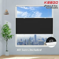 Keego Besplatno Pokretne tabletne nijanse prozora za roletne i boje prilagodljiva crna polutka 32 W 52 H