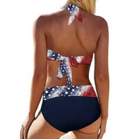 Ženski kupaći kostim Nacionalni zastava Ties Halter Neck Split Bikini kupaći kostim kostim