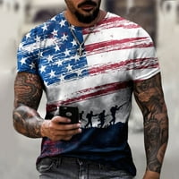 MENS USA zastava Američka patriotska majica kratki rukav 4. jula Thirts Street Sollier Patriotska majica