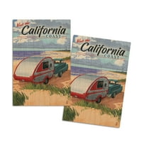 Kalifornijska obala, retro kampera na plaži