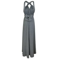 Sandresses za žene bez rukava A-Line Maxi Solid ljetne haljine Jedno ramena vruće prodajne haljine sive