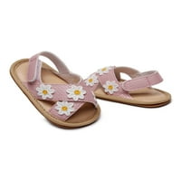 Toddler Baby Girls protiv klizanja ravne cipele cvjetni aplicinski uzorak meke jedine sandale princeze
