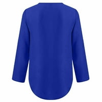Ženski vrhovi zazor dugih rukava Prodaja ženskih majica dugih rukava Zip Casual Tunic V-izrez