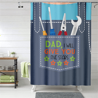 Sretni očevi dan Početna Fashions Tkanina kupaonica za zavjese od tuš kabine, vodootporan sa kukama, 60x72in