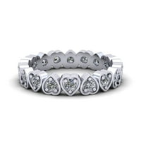 Prirodno .60ct okrugli rez dijamantski srčani ženski godišnjica vjenčana vječna bend prstena od punog