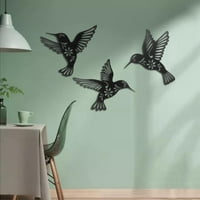 Zidni dekor za hummingbird, set od tri rustikalnog stila Hummingbirds dekor za kuhinju ured kupaonica