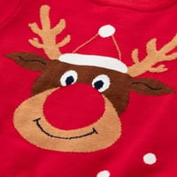 Niuer Toddler Debeli Plish Elk tiskani duks dječaka Ležerne prilike pletene džempere Topli Xmas Termički