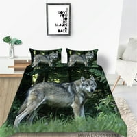 Početna Tekstil Poklopac poklopca Vintage posteljina Poklopac za posteljinu 3D Wolf tiskani kućni krevet