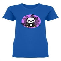 Panda sa ljubičastim palmima u obliku majice - majica --image by shutterstock, ženska XX-velika