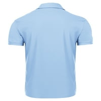 Muške polo majice kratki rukav Slim Fit Moisture Wicking polo majice za muškarce na otvorenom taktički sportovi Golf polo majica mjesec plavi l