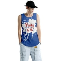 Dan nezavisnosti Sretni casual bez rukava Top Muška odjeća 3D print T majica Poklon za dečka muška moda