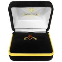 Galaxy Gold 1. Carat 14K čvrsti zlatni sitni prsten sa prirodnim četvrtastim granskim granom i dijamantnim naglaskom - veličina 5.5