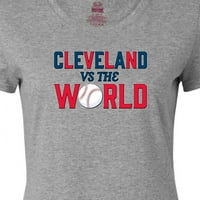 Inktastic Cleveland vs. svijet plava i crvena sa ženskom majicom bejzbola