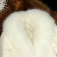Ženski kaput žene Fau pelt kaput elegantna gusta topla nova modna gornja odjeća lažna klirenca jakne od pelta bijela 4