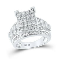 10k bijeli zlatni okrugli dijamantni bridalni prsten za brisanje CTTW