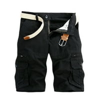 Muške kratke hlače od punog u boji Plus veličina casual gumb patentni patentni patentni pansioni na