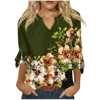 Ljetna ušteda! Tofotl Ljetni vrhovi za žene rukavi V-izrez casual mahune modne tiskane udobne bluze