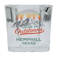 Hempphill Texas Istražite na otvorenom Suvenir Square Square Bander Shoro Staklo 4-pakovanje