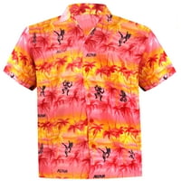 Ljetna plaža uvala Tropical Palm Tree Party Shortsleeve Dugme Up Havajska majica za muškarce L Rose,