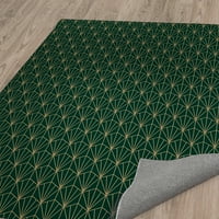 Art Nouveau zelena i zlatna tepih za zlato od strane Kavka dizajna