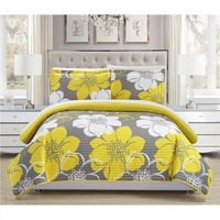 Chic Home QS1768-US CAPIZ Sažetak Veliki ispisani cvjetni prekrivač, žuti