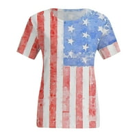 Sksloeg majice za žene plus veličina USA zastava za zastavu TEE Košulje žene 4. srpnja Poklon majica