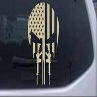 Vožnja lubanja Američka zastava vertikalna AR AR Zubi automobil ili kamion prozor za laptop naljepnica