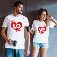 Unise parovi Ljubitelji zaljubljenih Dan kratkih rukava O-izrez Love Ispis majica