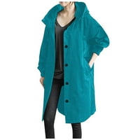Kaputi za žene tople dugih rukava modna odjeća u boji casual labave ponude ispod $ kaput plavi S-6XL