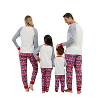 Božićna porodica koja odgovara pidžami elk print tisak Raglan dugih rukava i istezanje casual pantalone